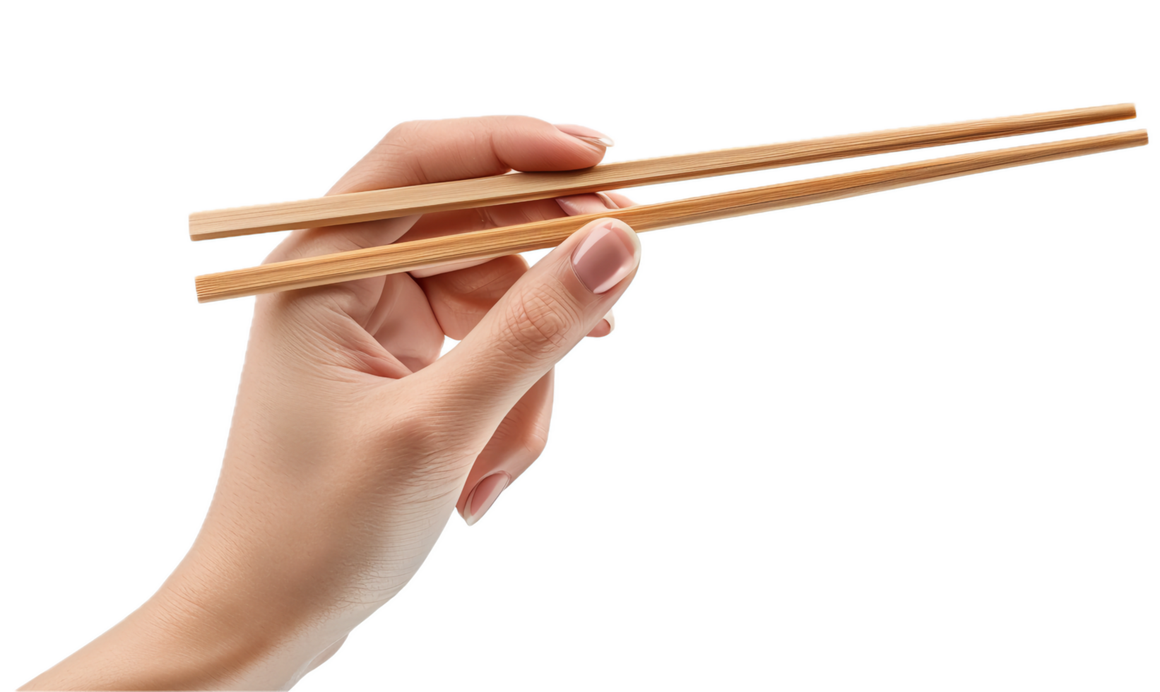 AI generated Hand Skillfully Holding Bamboo Chopsticks png