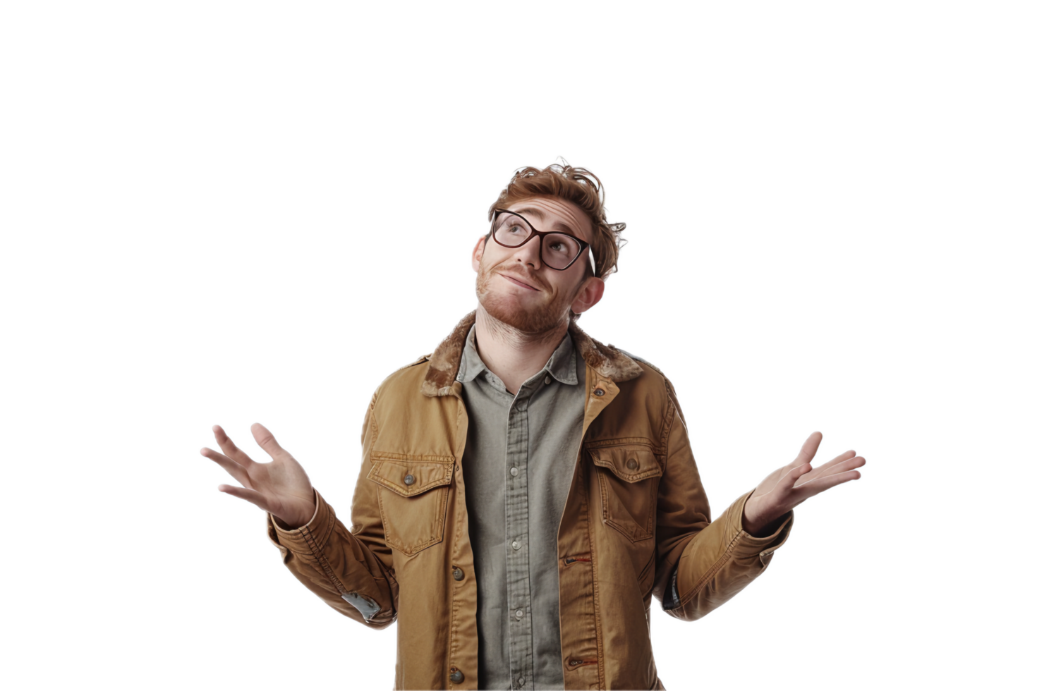 AI generated Quirky Man with Hat and Glasses Smiling png