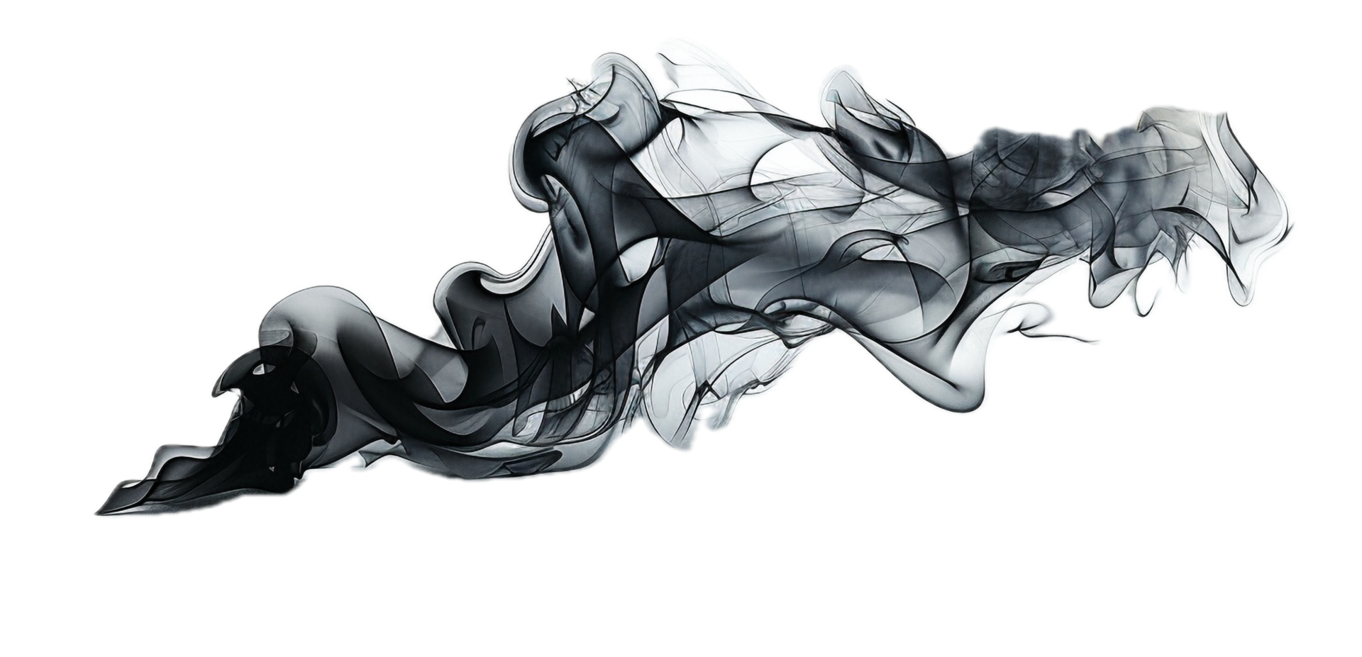 AI generated Graceful Black and White Smoke Abstract png
