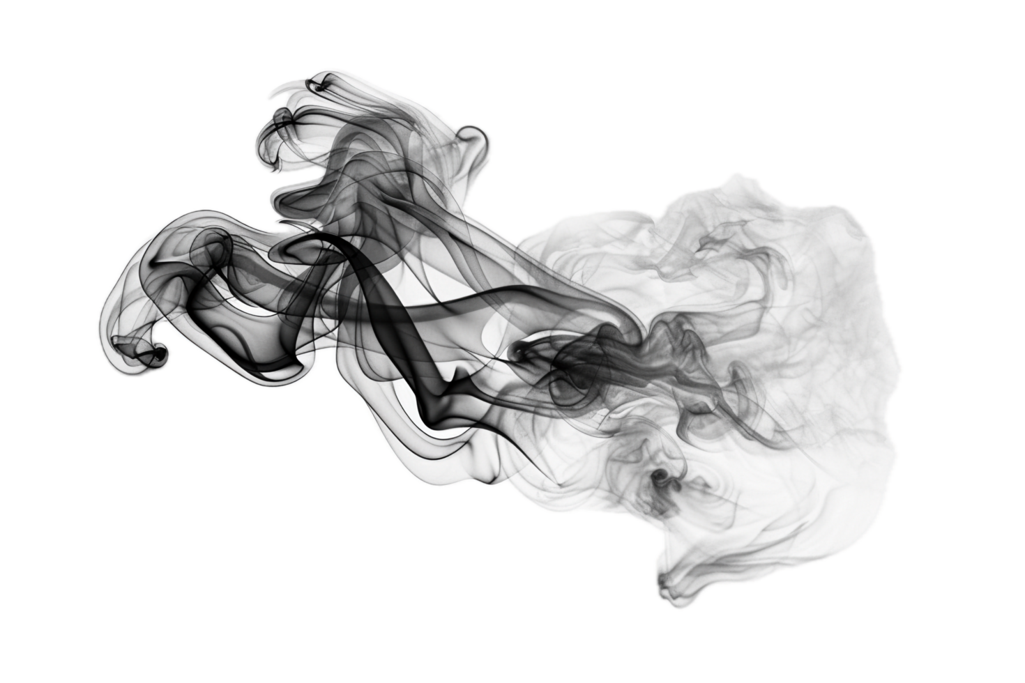 AI generated Graceful Black and White Smoke Abstract png