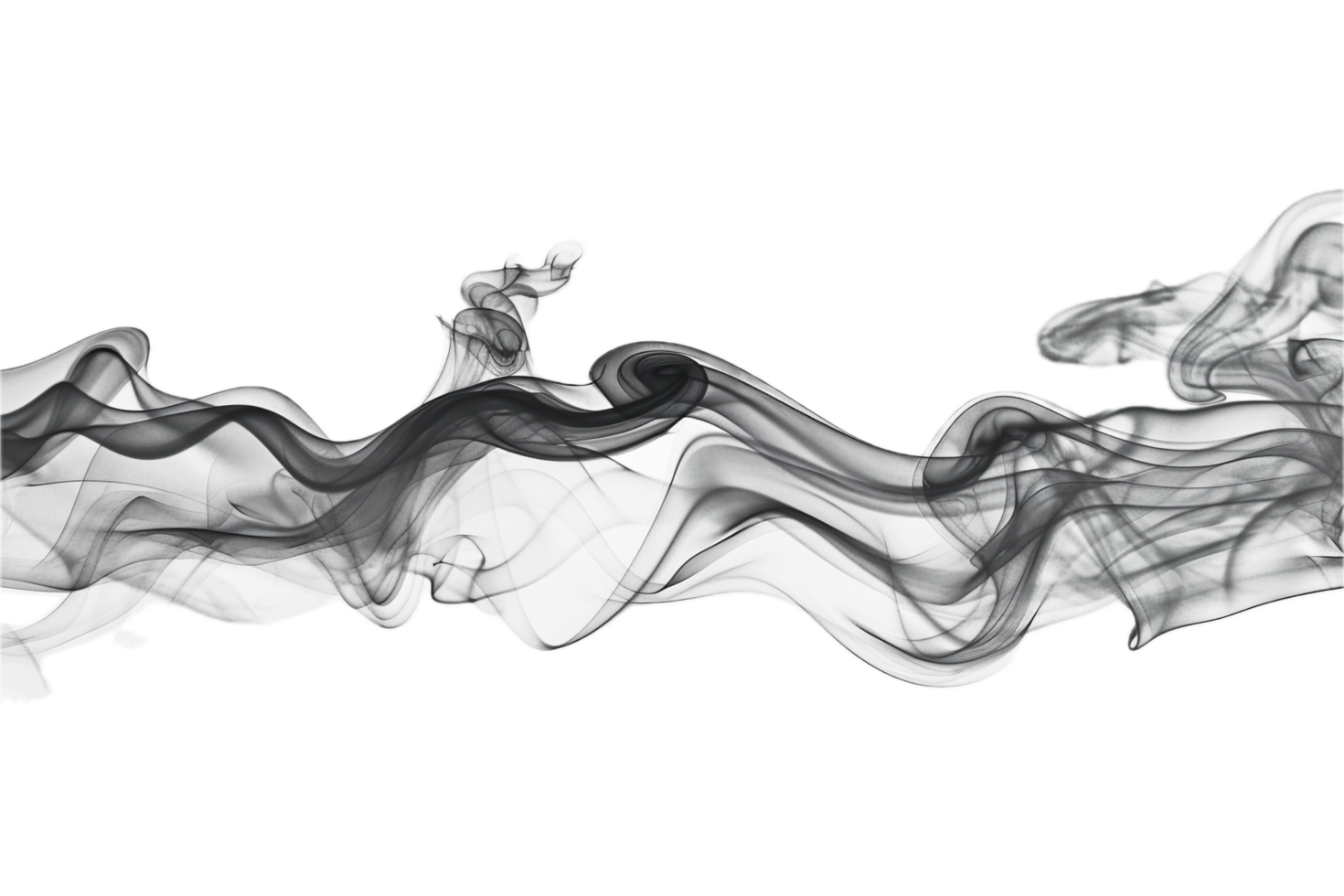 AI generated Graceful Black and White Smoke Abstract png