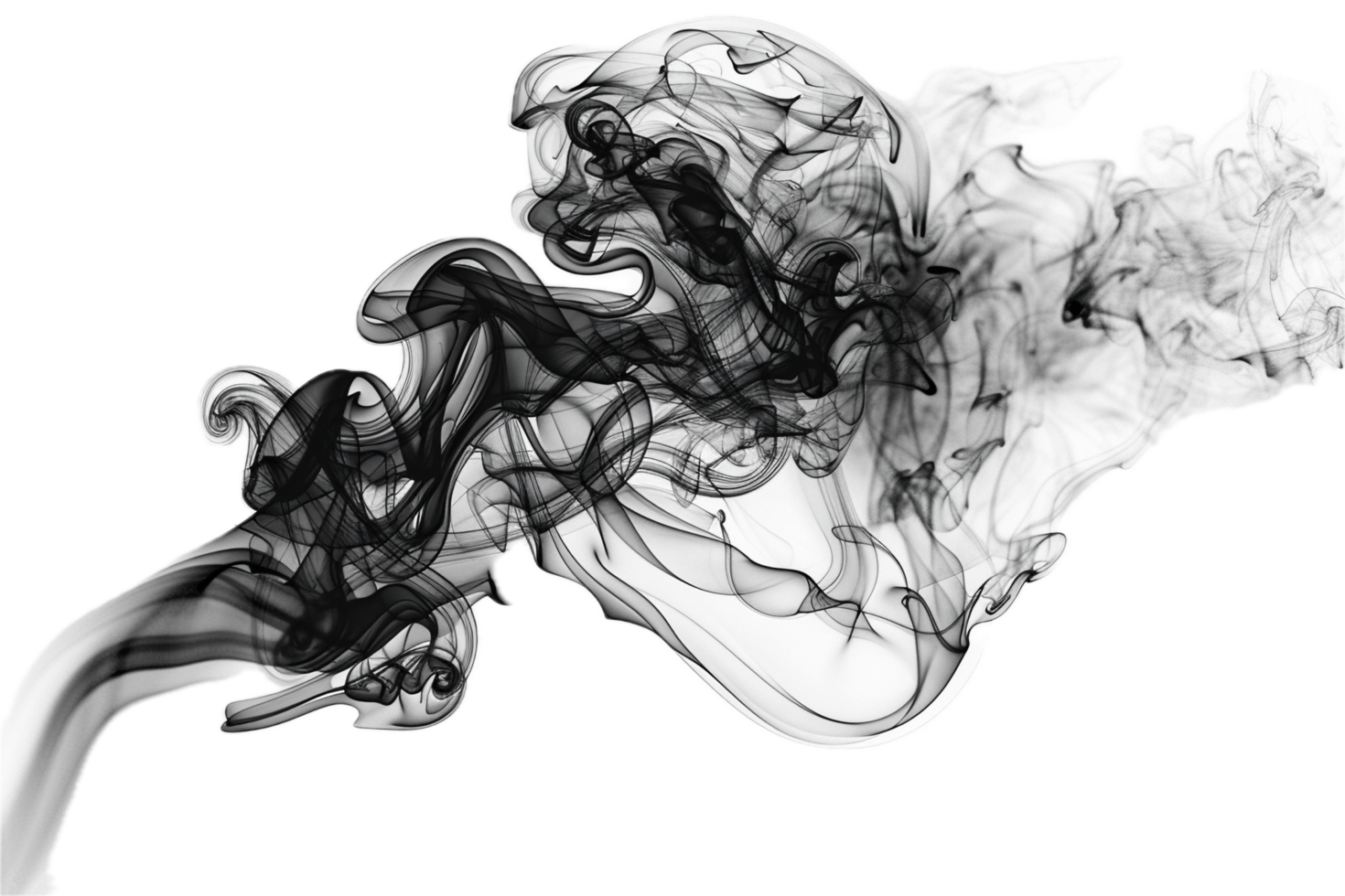 AI generated Graceful Black and White Smoke Abstract png