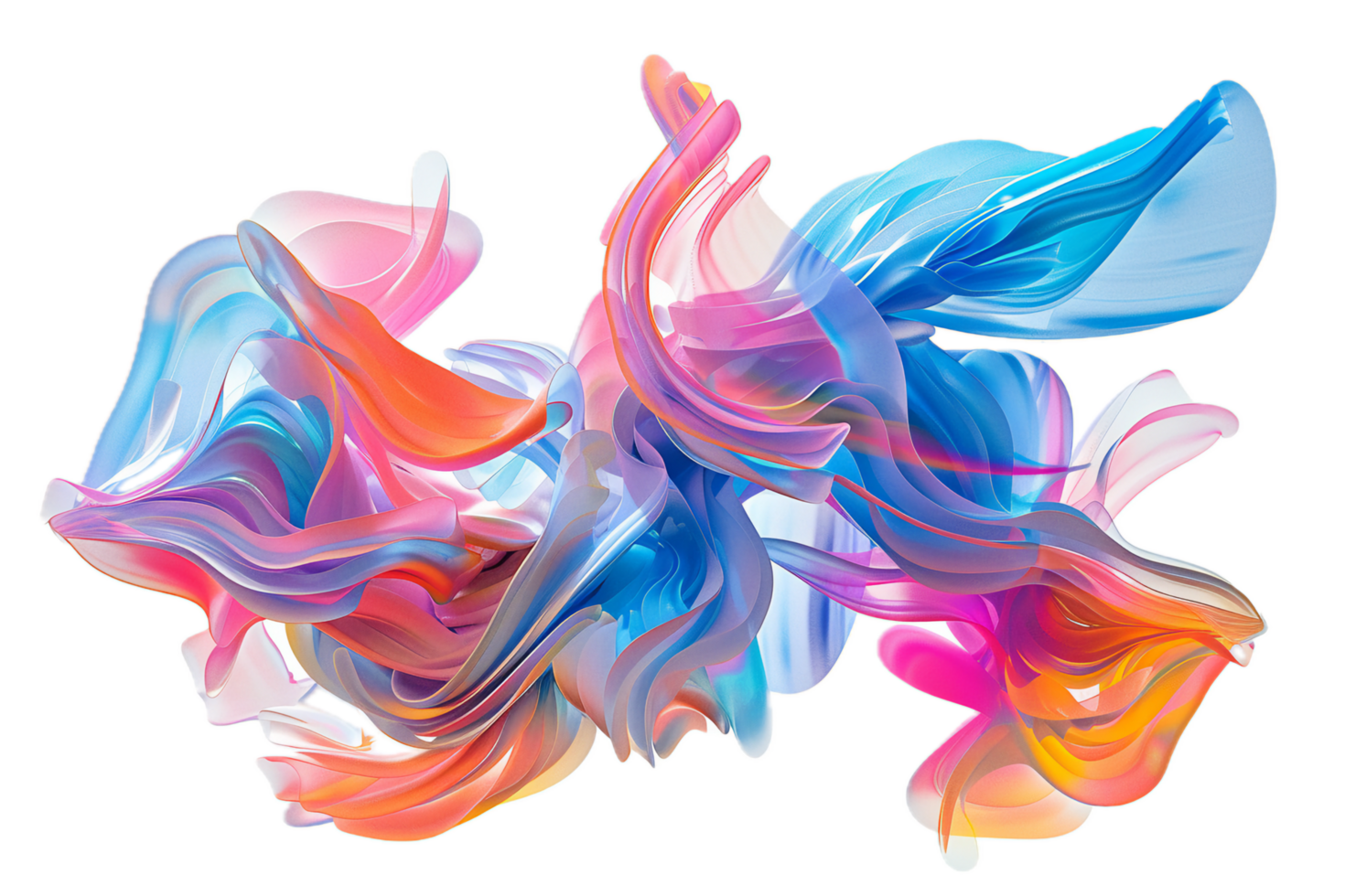 AI generated Abstract Smoke Art with Colorful Swirls png