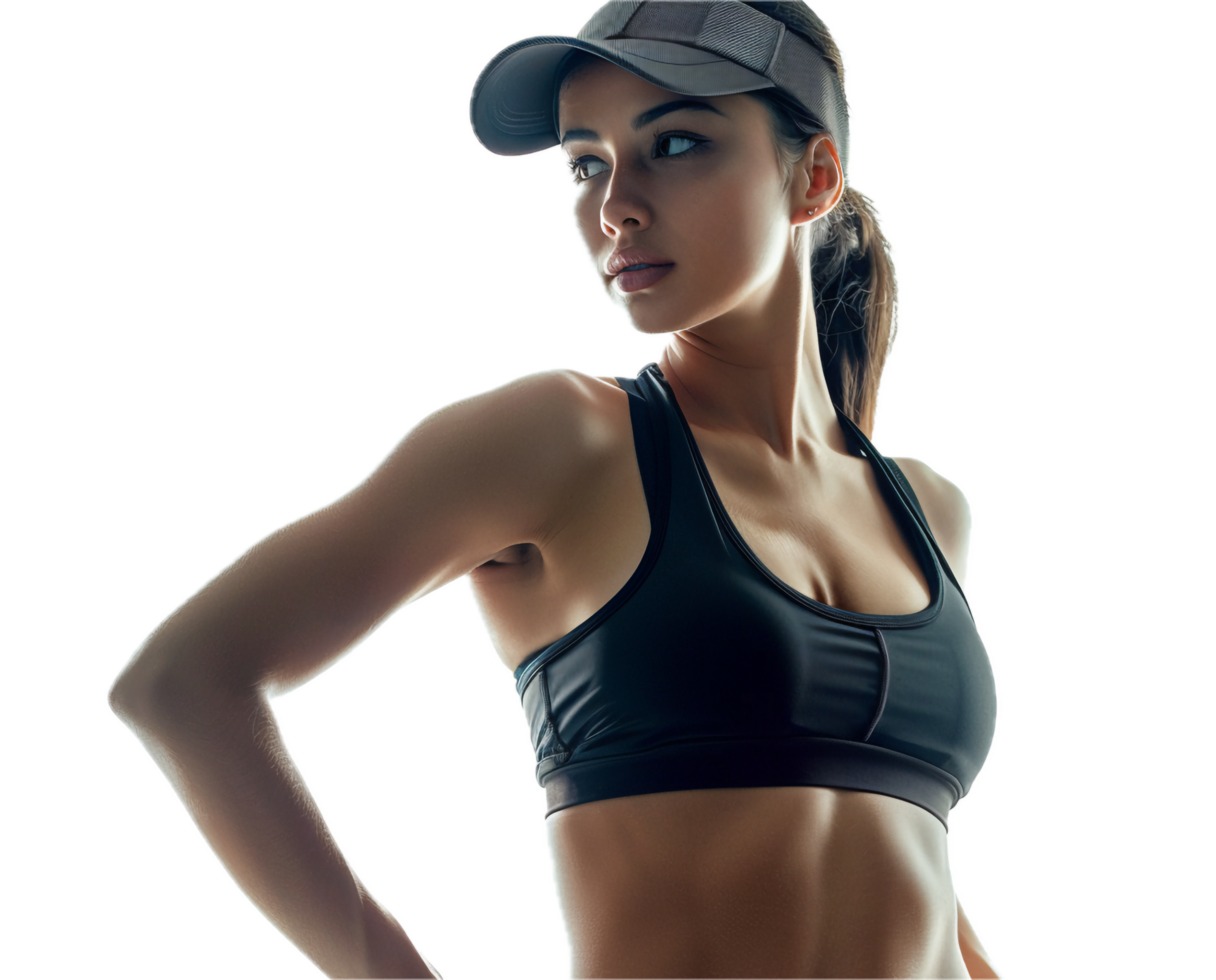 AI generated Focused Female Athlete in Sports Gear png