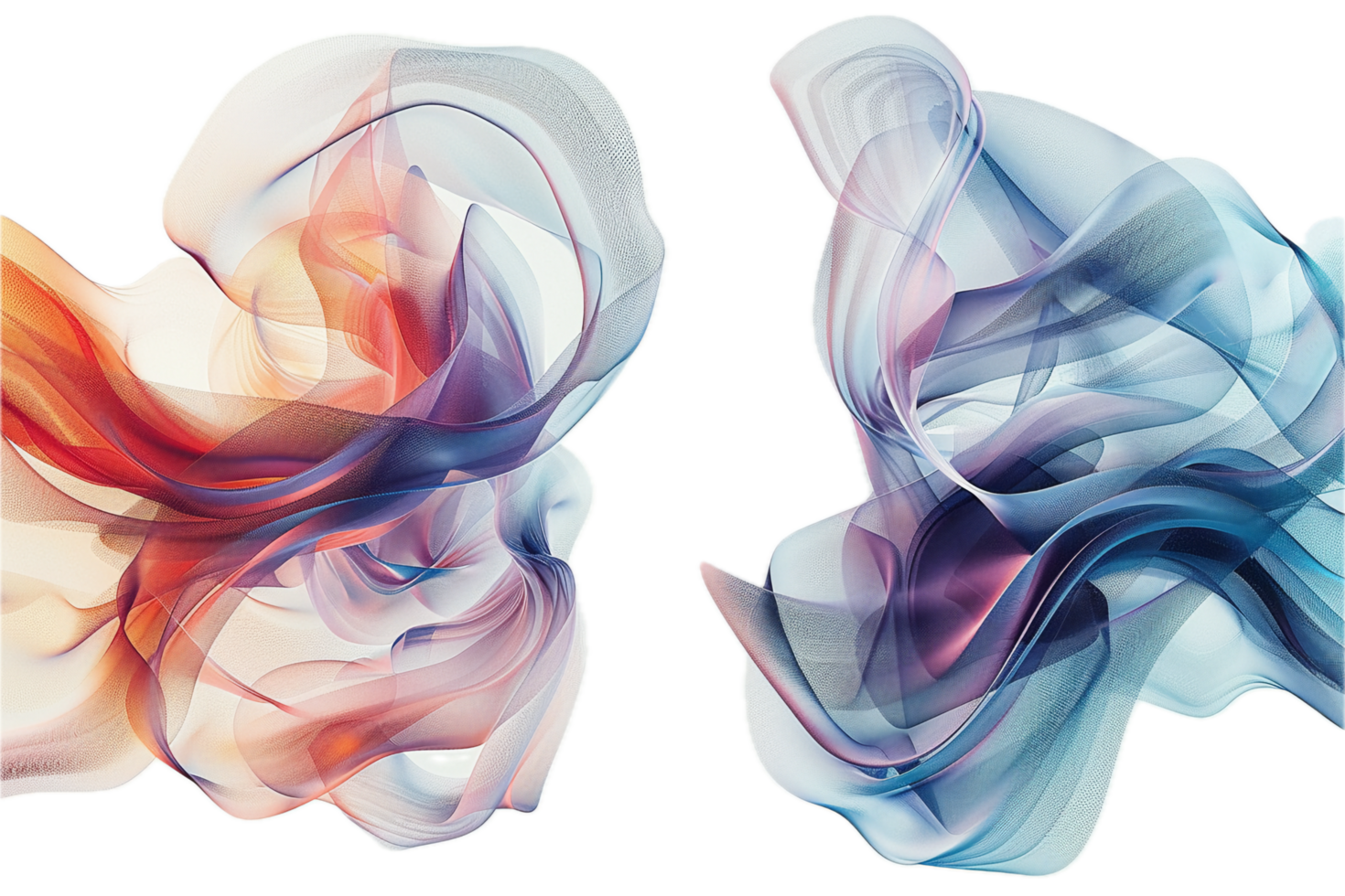 AI generated Abstract Smoke Art with Colorful Swirls png