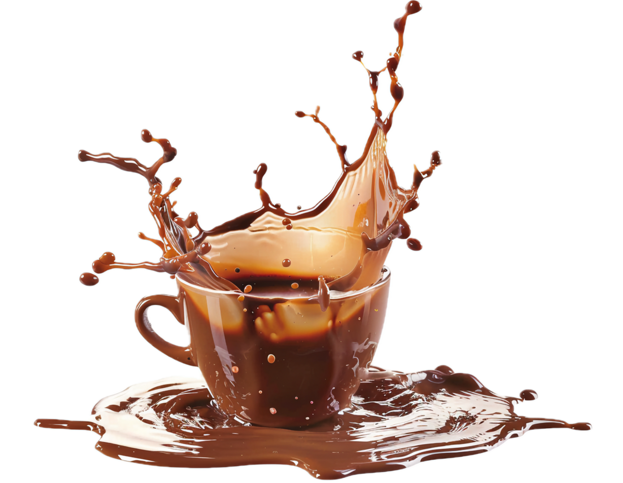AI generated Dynamic Coffee Splash in Cup png