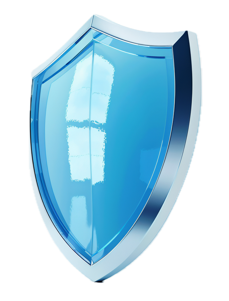 AI generated Blue Shiny Protective Shield Icon png