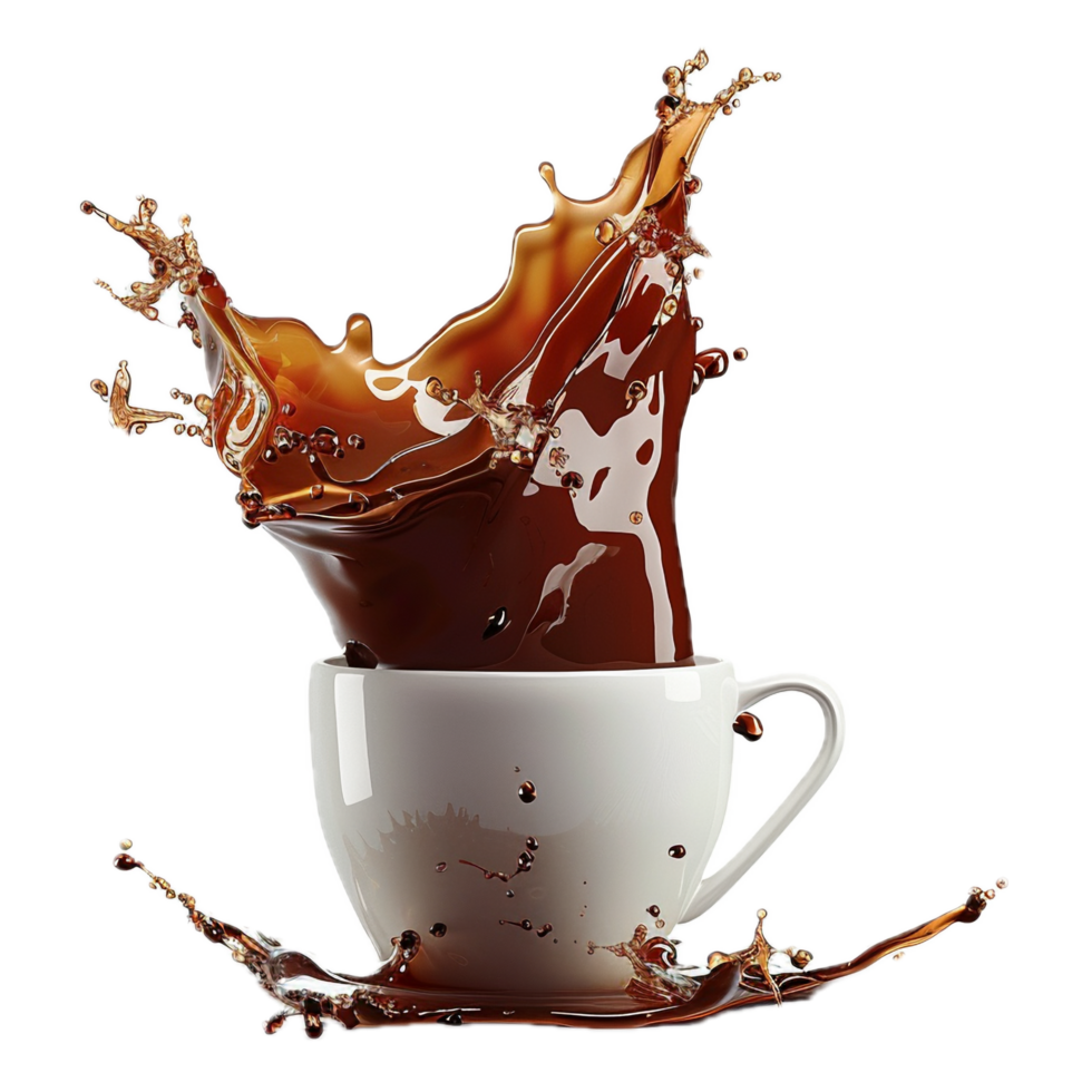 AI generated Dynamic Coffee Splash in Cup png