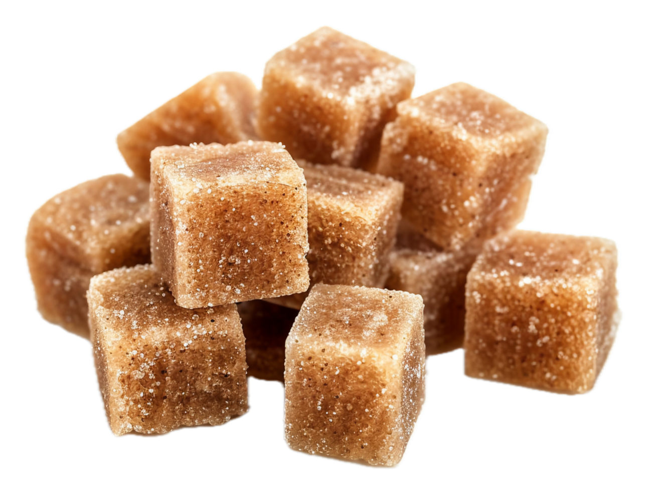 AI generated Brown Sugar Cubes Piled png