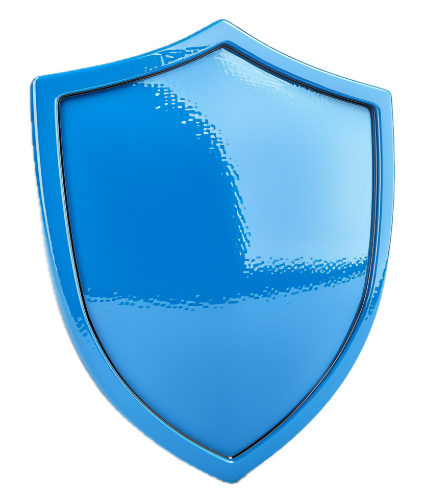 AI generated Blue Shiny Protective Shield Icon png