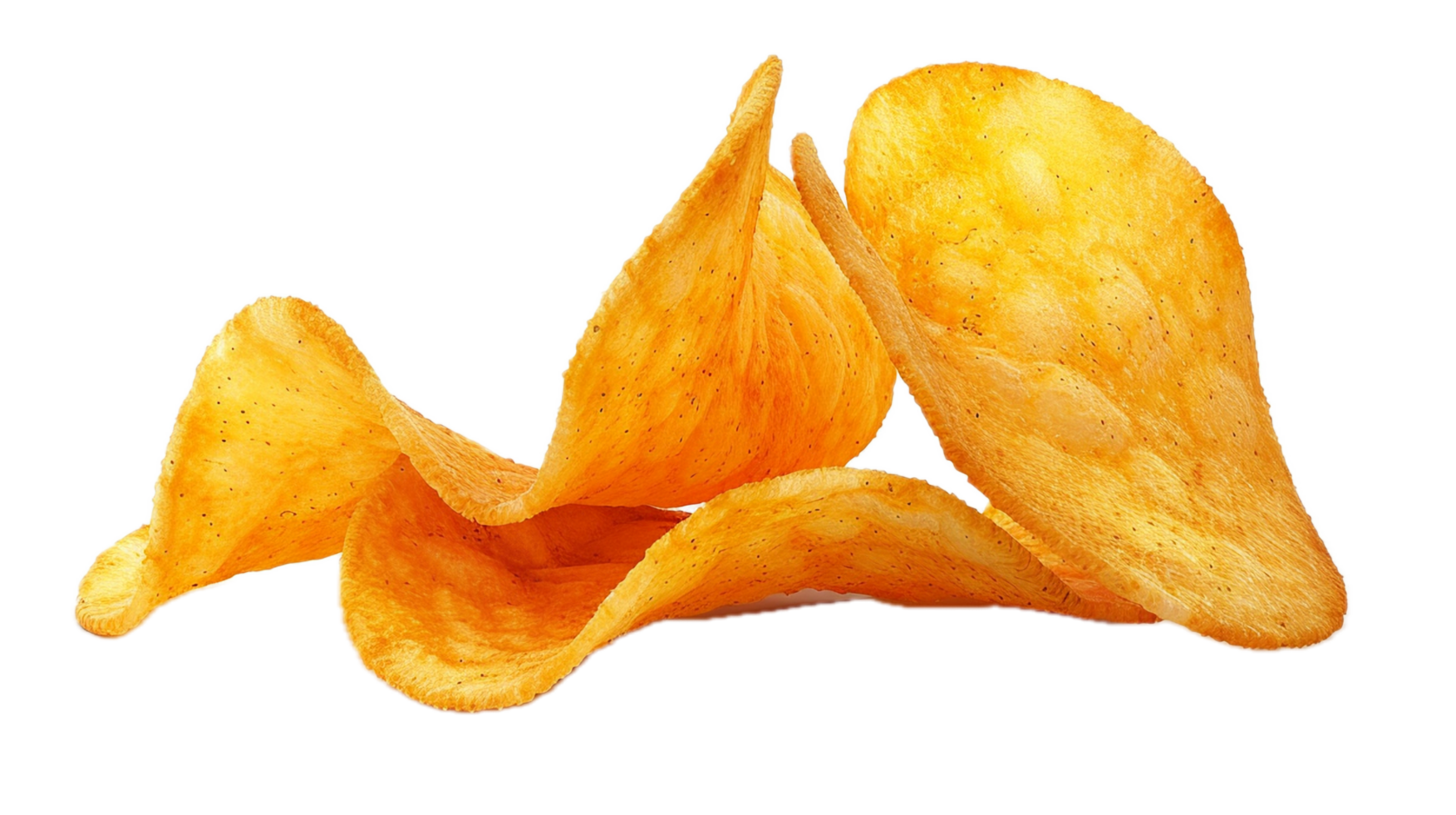 AI generated Crispy Potato Chips Spilling png