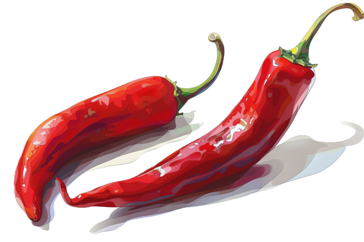 AI generated Fresh Red Chili Peppers with Water Droplets png