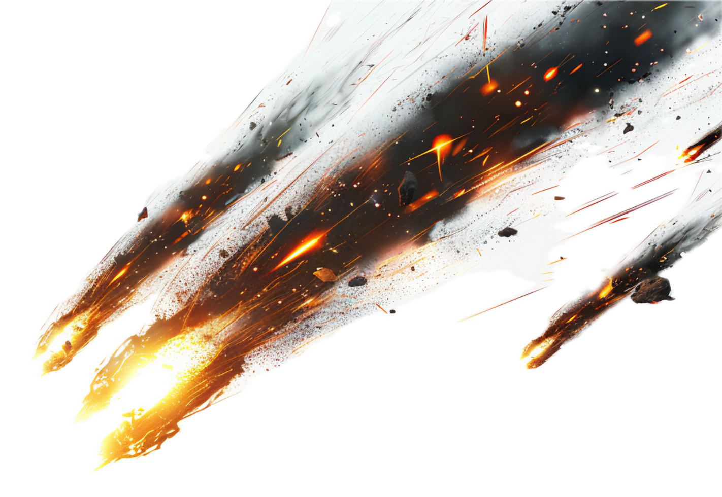 AI generated Meteorite Entering Atmosphere with Fiery Tail png