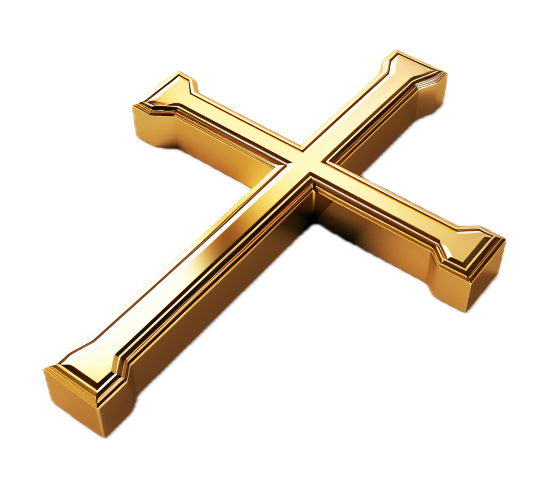 AI generated Golden Cross png