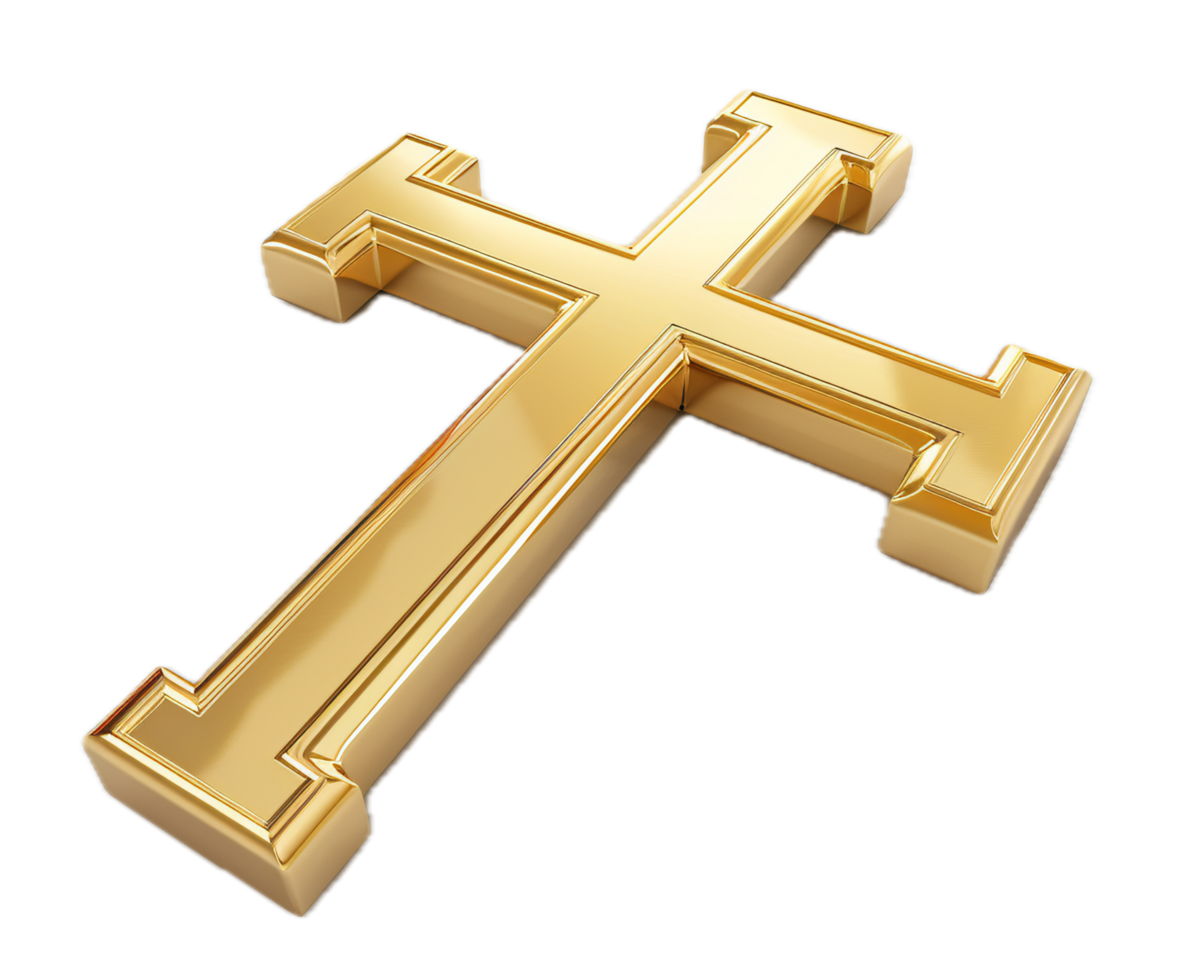 AI generated Golden Cross png