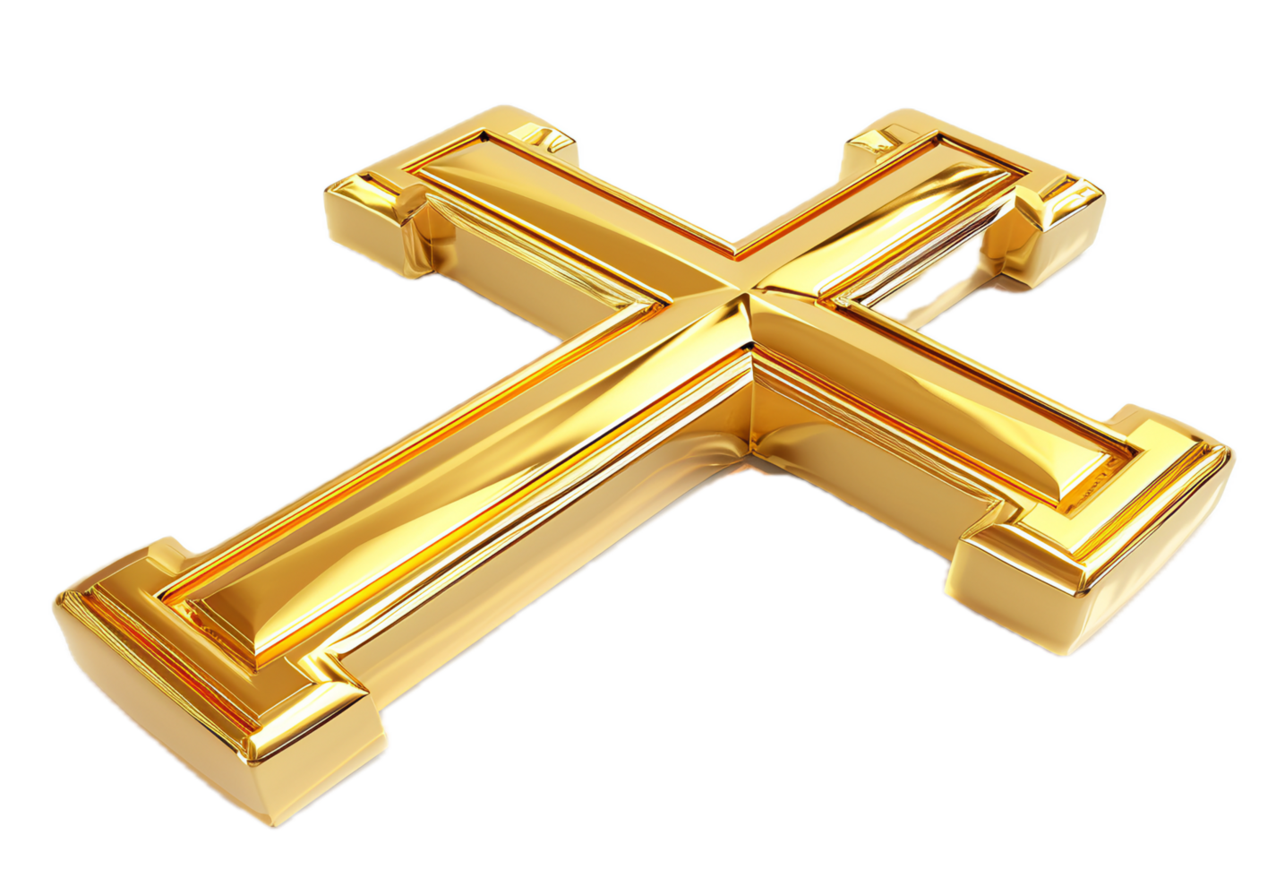 AI generated Golden Cross png