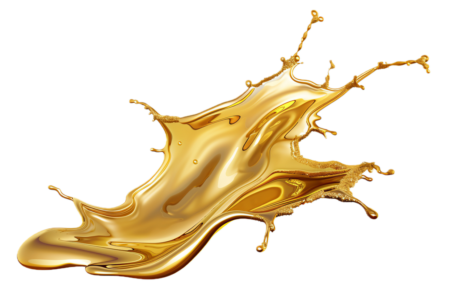 AI generated Dynamic Golden Liquid Splash png