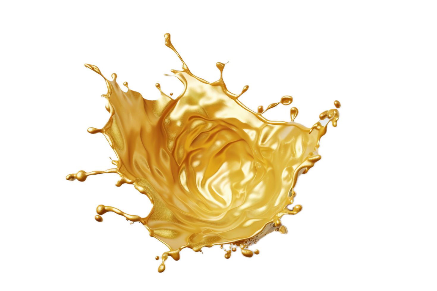 AI generated Dynamic Golden Liquid Splash png