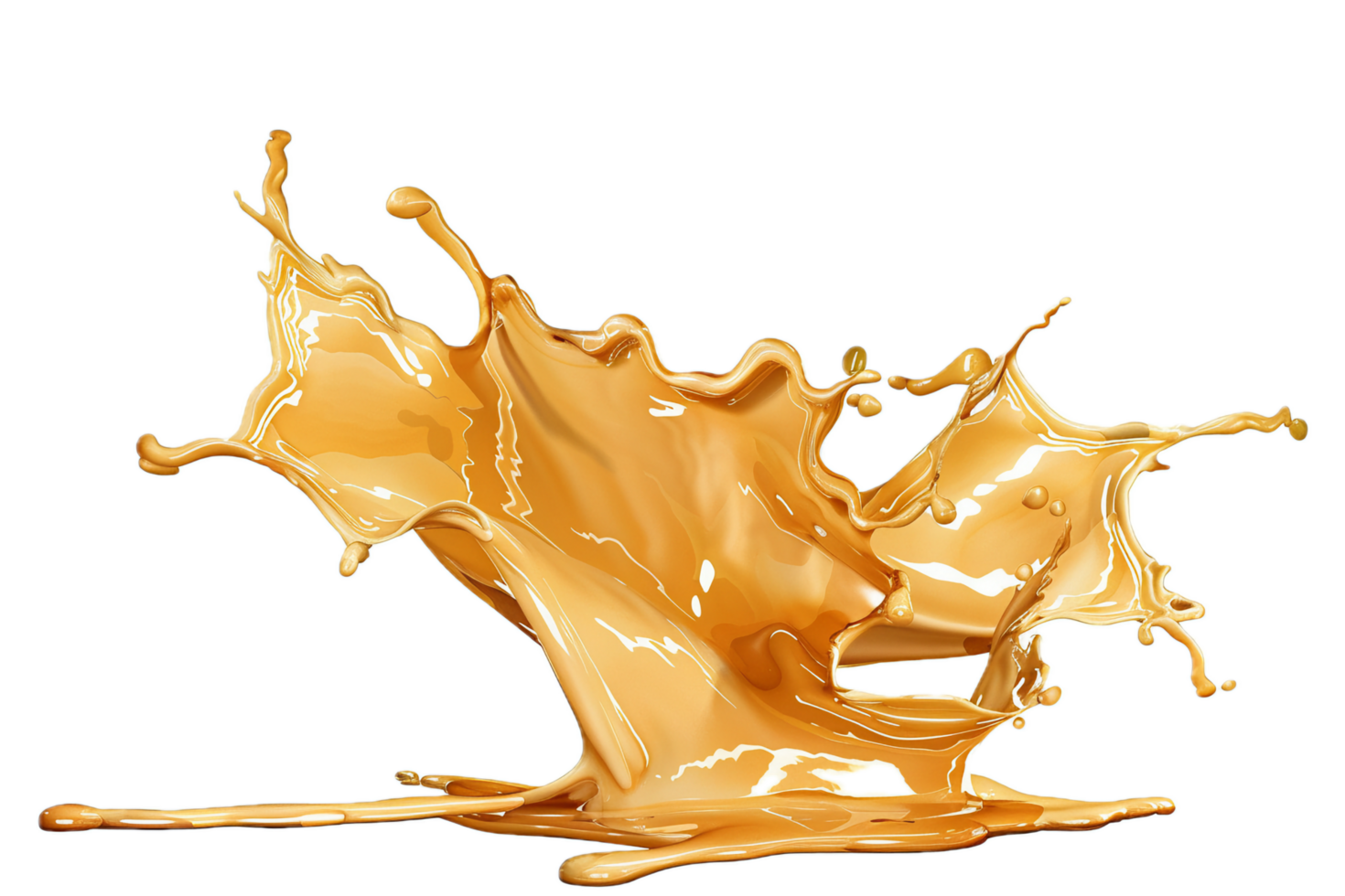 AI generated Dynamic Golden Liquid Splash png