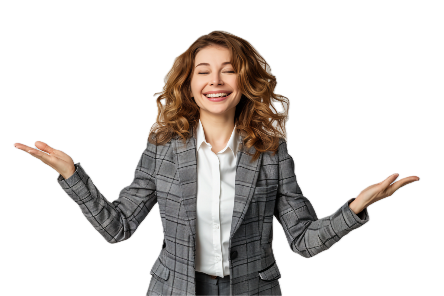 AI generated Welcoming Businesswoman with Open Arms png