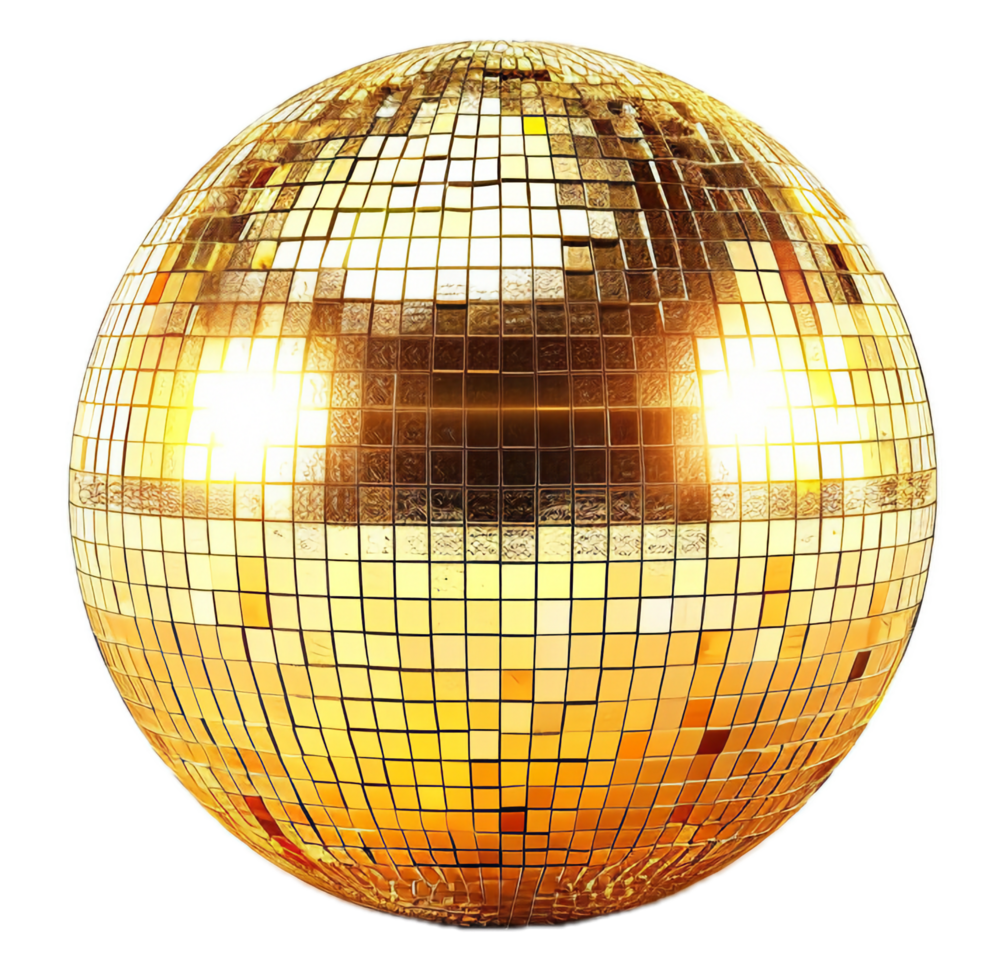 ai generado brillante dorado disco pelota png