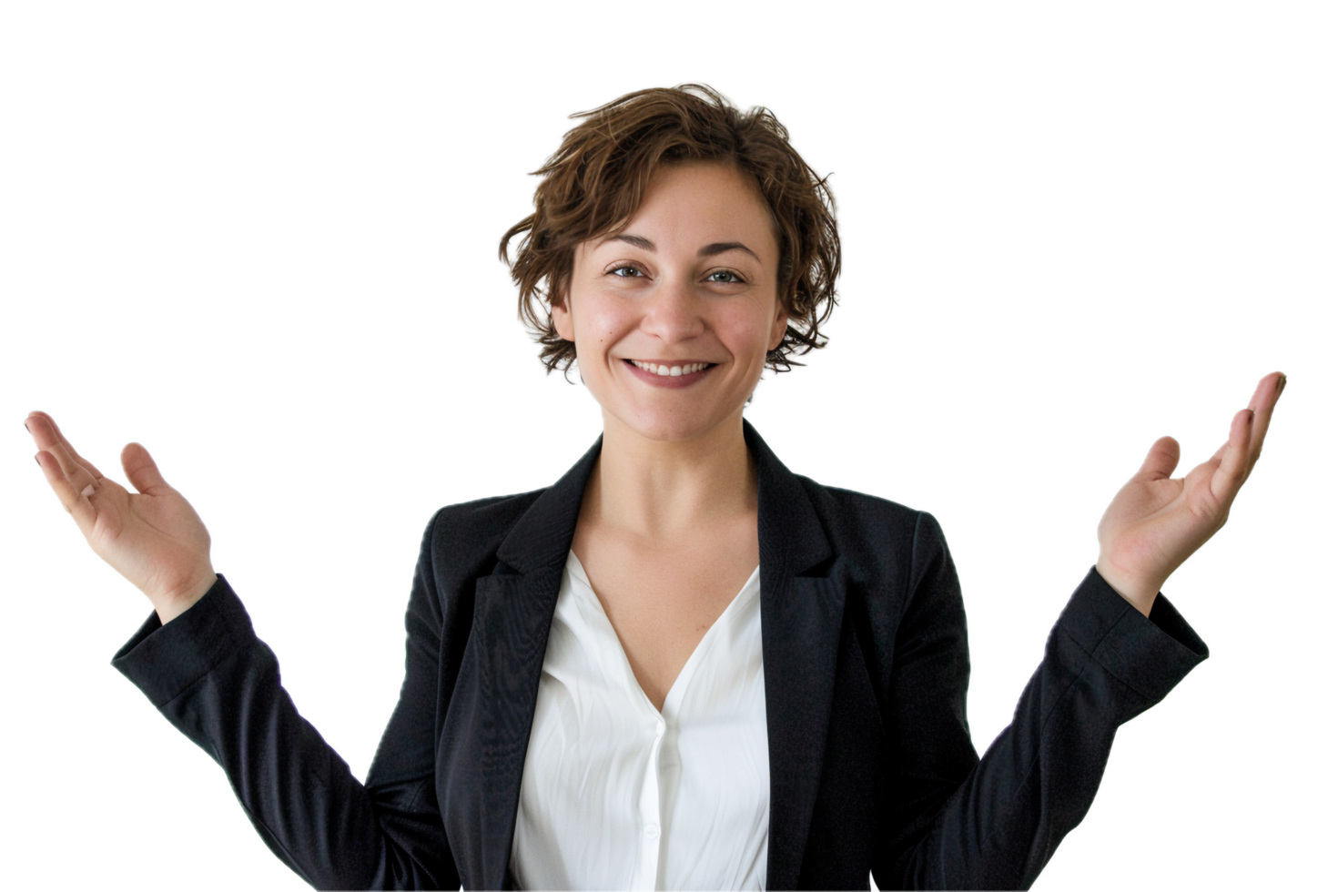 AI generated Welcoming Businesswoman with Open Arms png