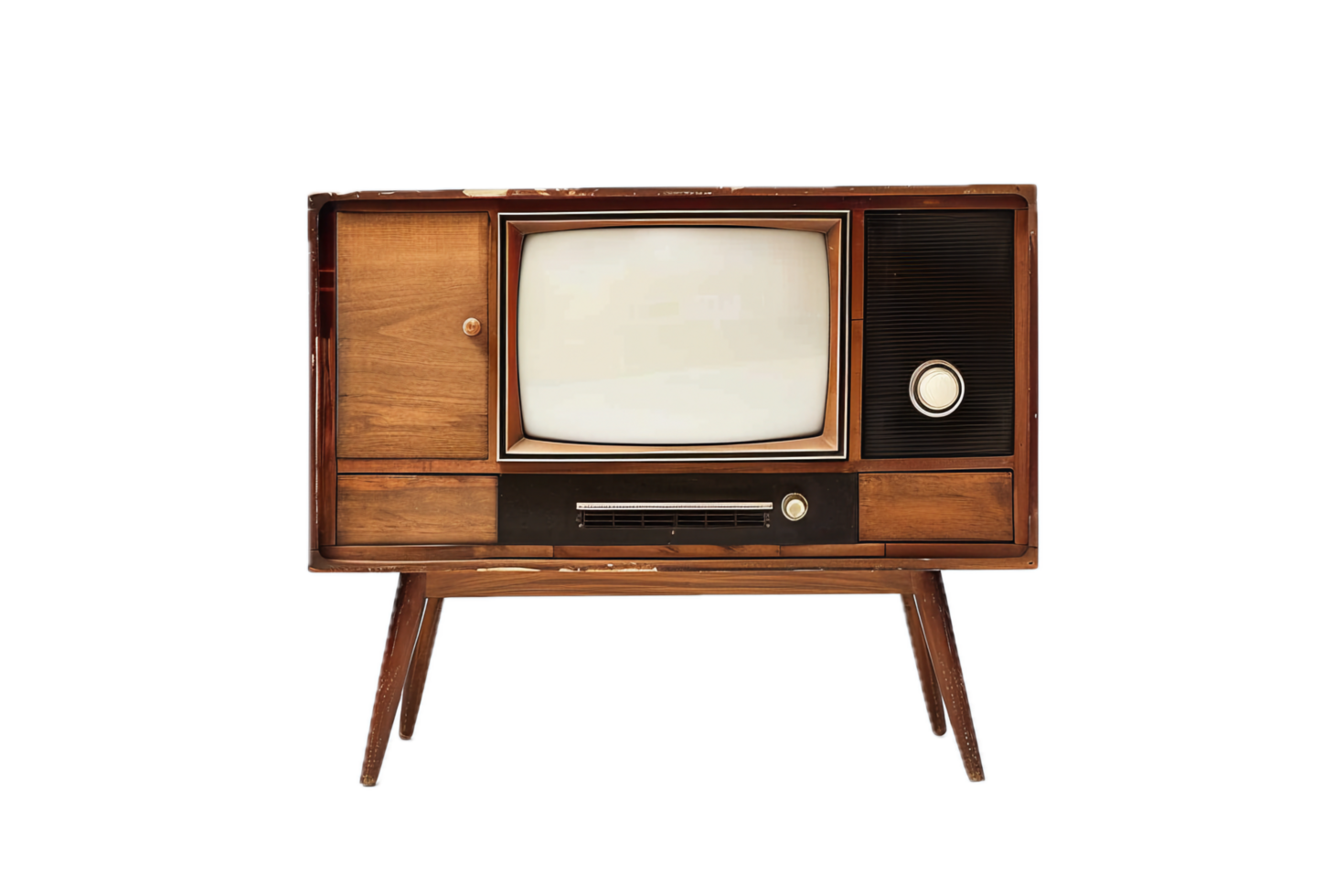 ai généré ancien en bois télévision png