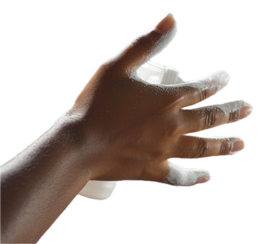 AI generated Hand Covered in Soap Suds png