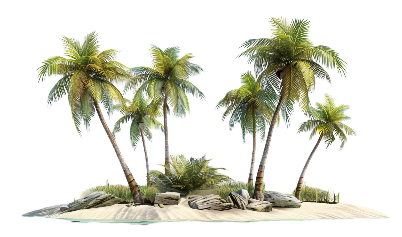 AI generated Tropical Palm Trees with Lush Greenery png