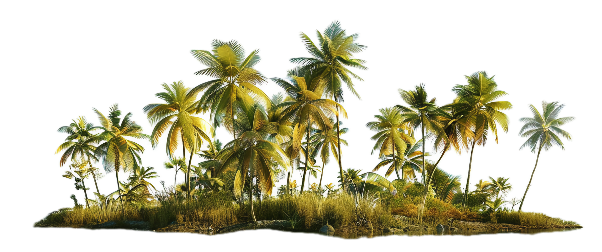 AI generated Tropical Palm Trees with Lush Greenery png