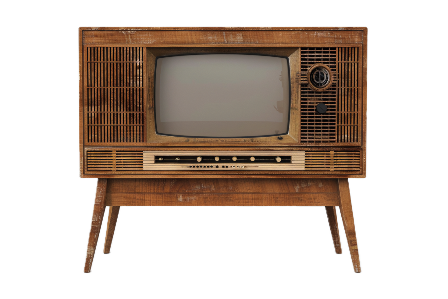 AI generated Vintage Wooden Television png