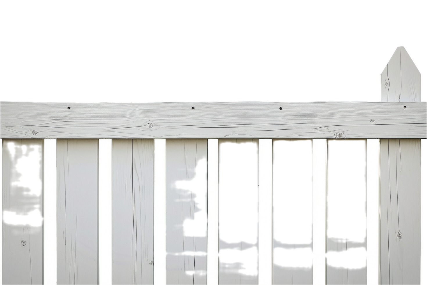 AI generated Aged White Picket Fence png