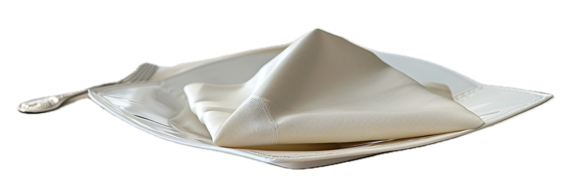 AI generated Elegant Table Setting with White Napkin and Silverware png