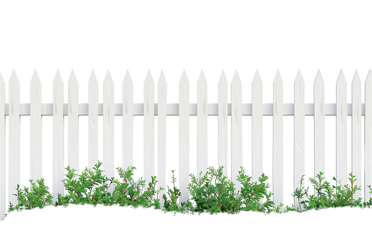 AI generated Aged White Picket Fence png