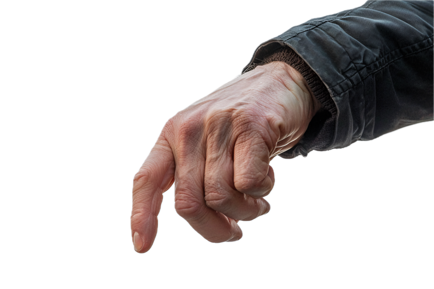 AI generated Extended Human Hand in Plaid Shirt png