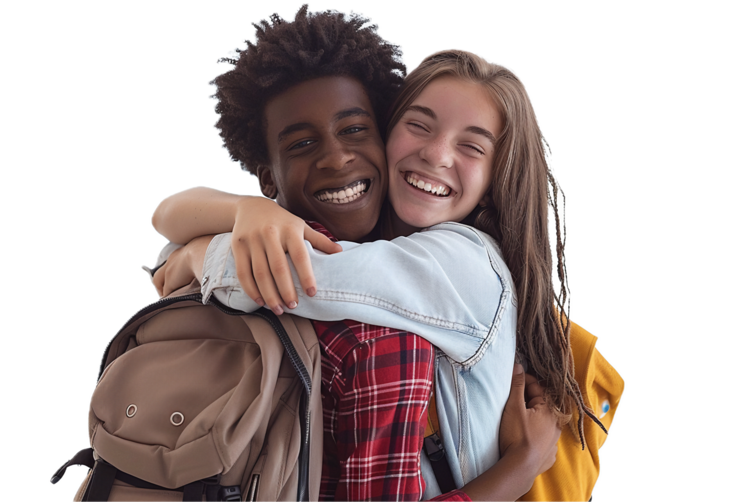 AI generated Animated Friends Hugging and Smiling Together png