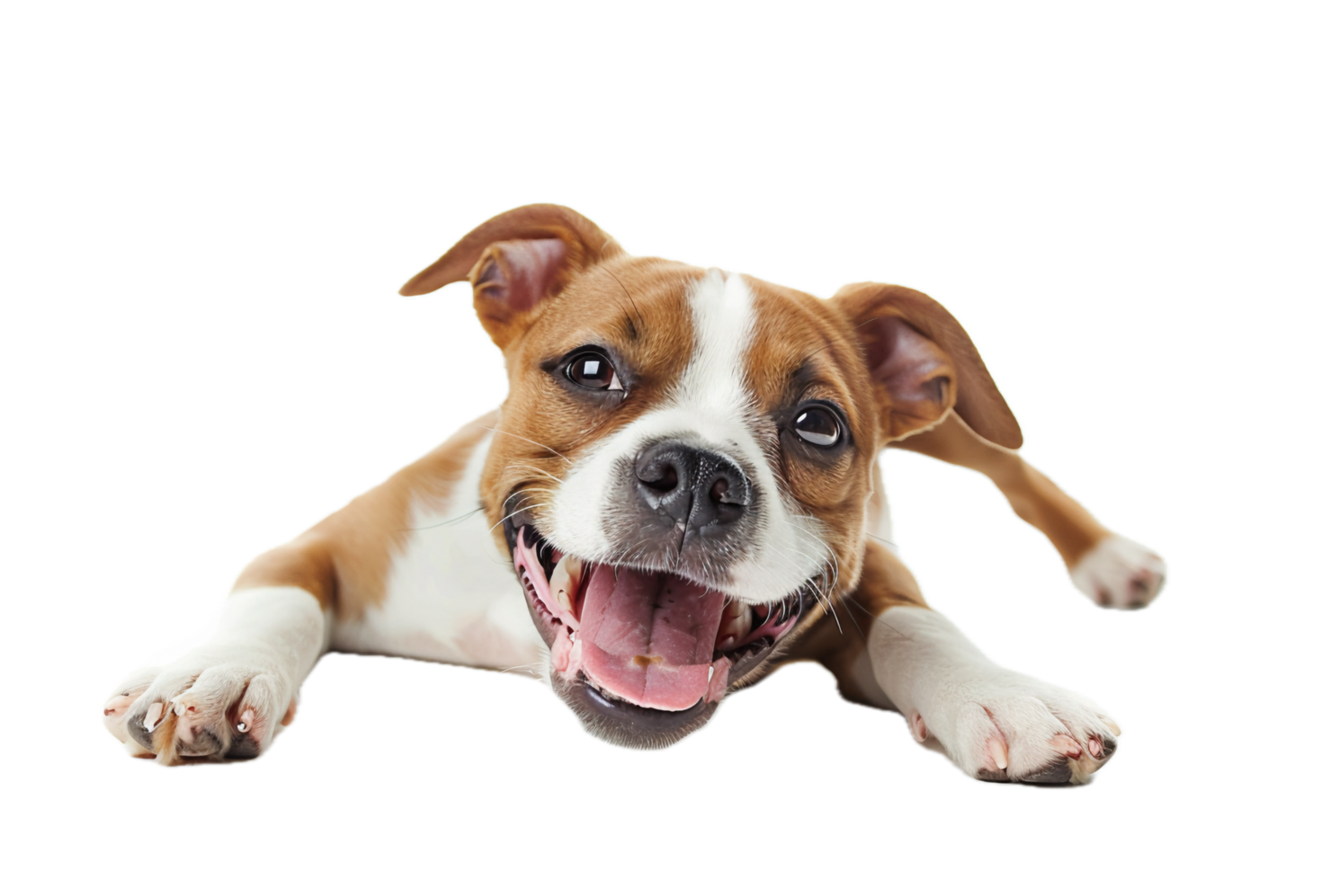 AI generated Happy Jack Russell Terrier Puppy Lying Down png