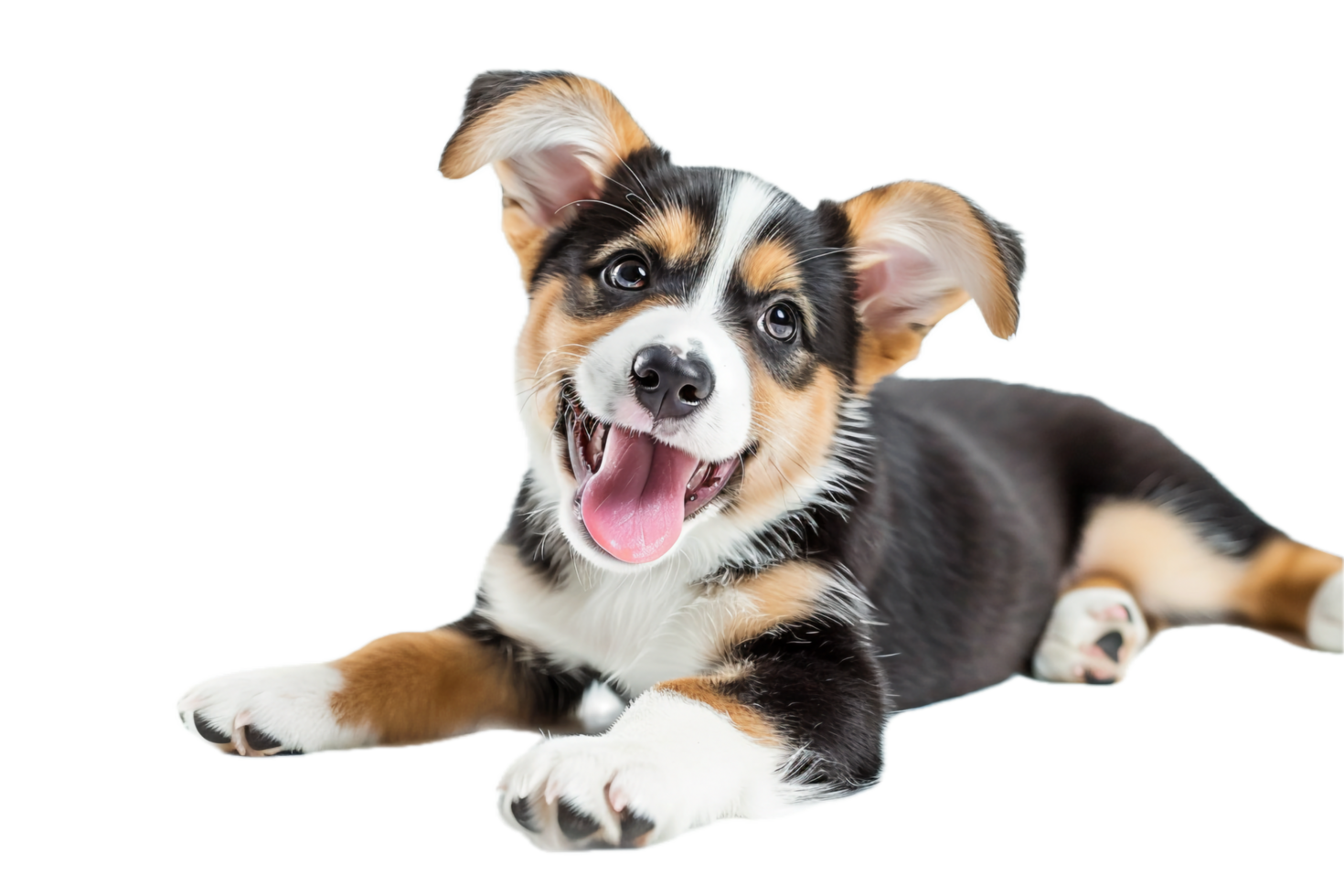 AI generated Happy Jack Russell Terrier Puppy Lying Down png