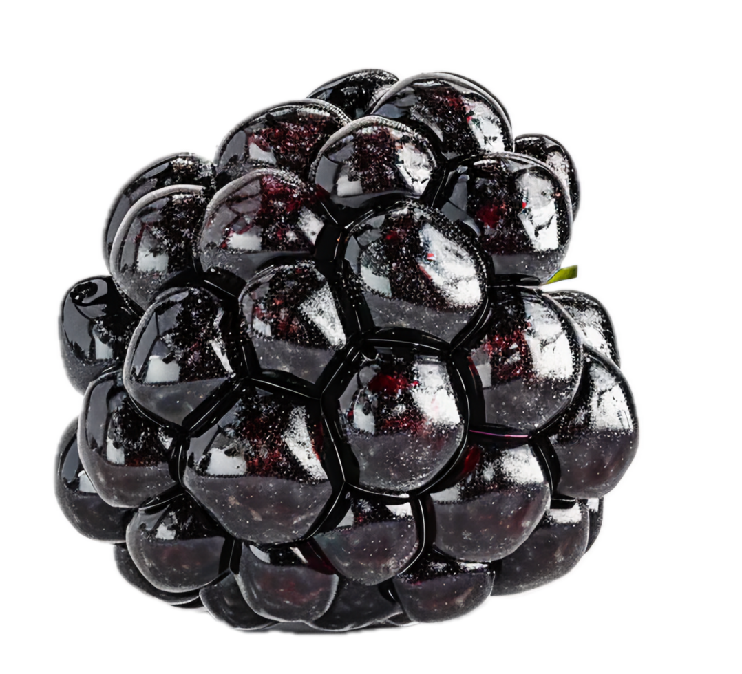 AI generated Ripe Blackberries with Leaves png