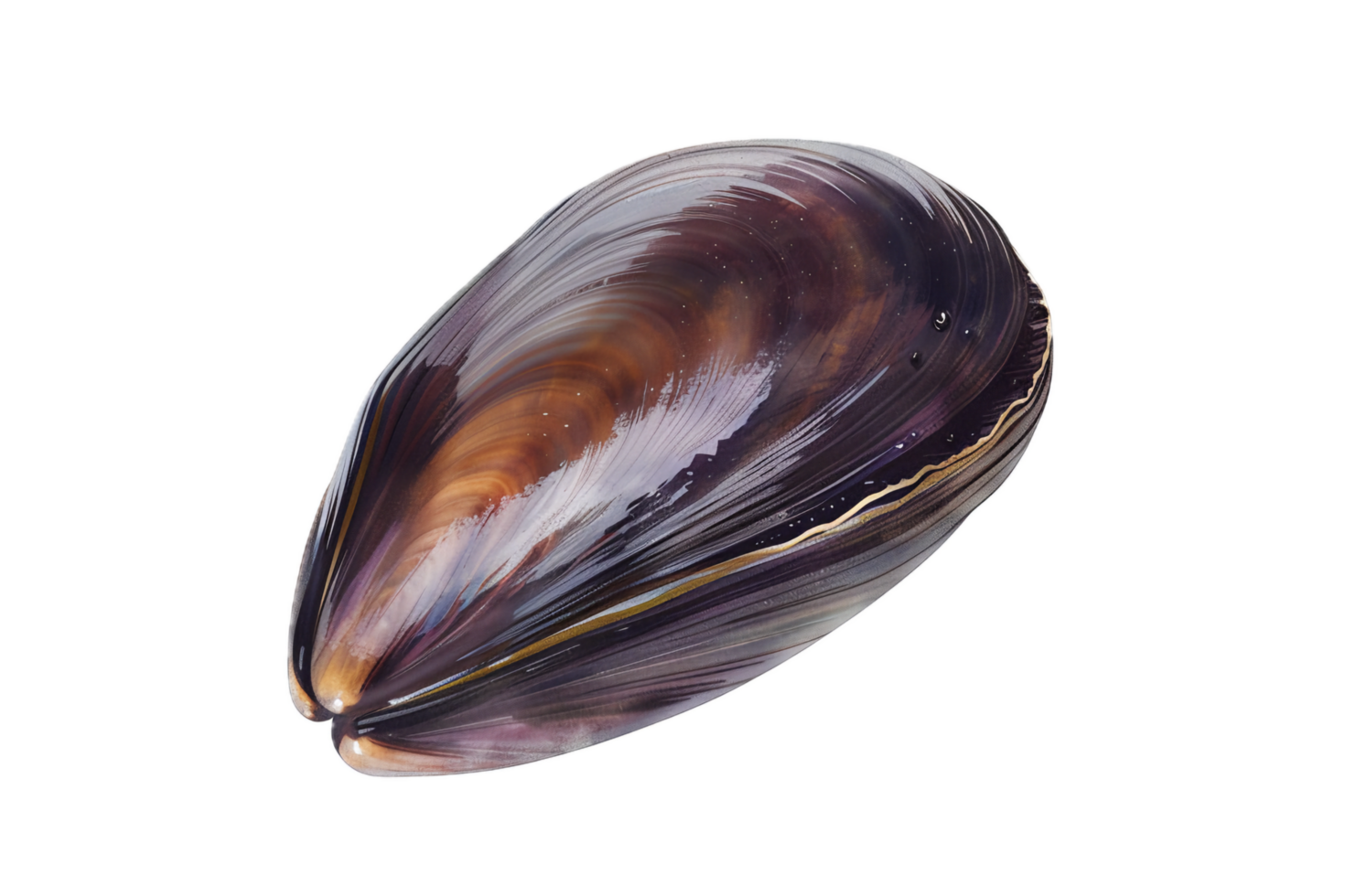 AI generated Fresh Closed Mussel Shell png