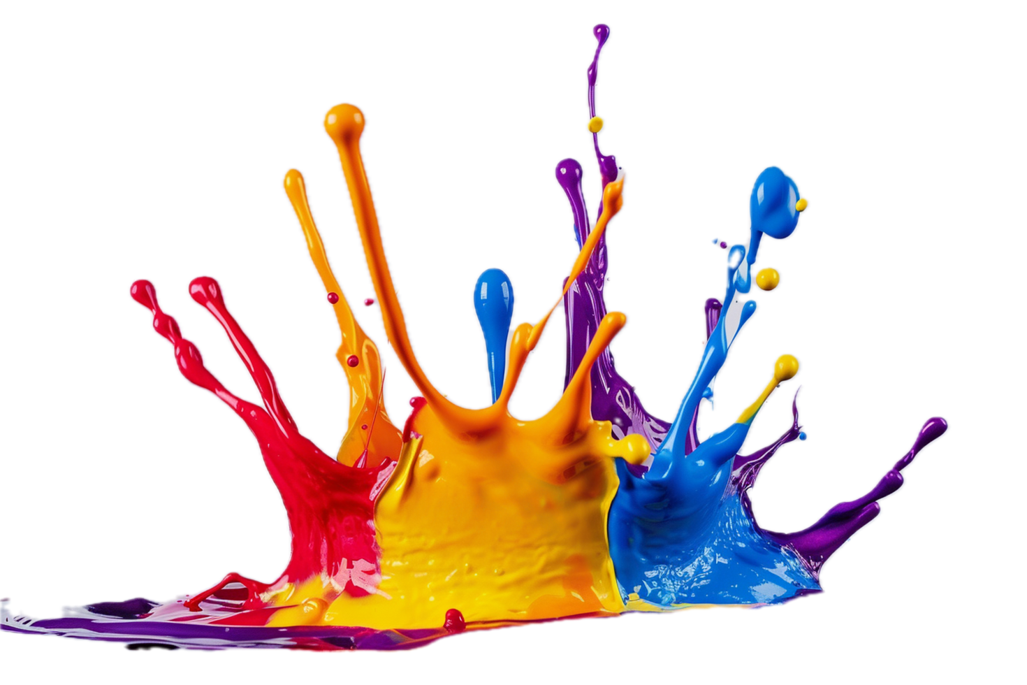 AI generated Colorful Paint Splashes png