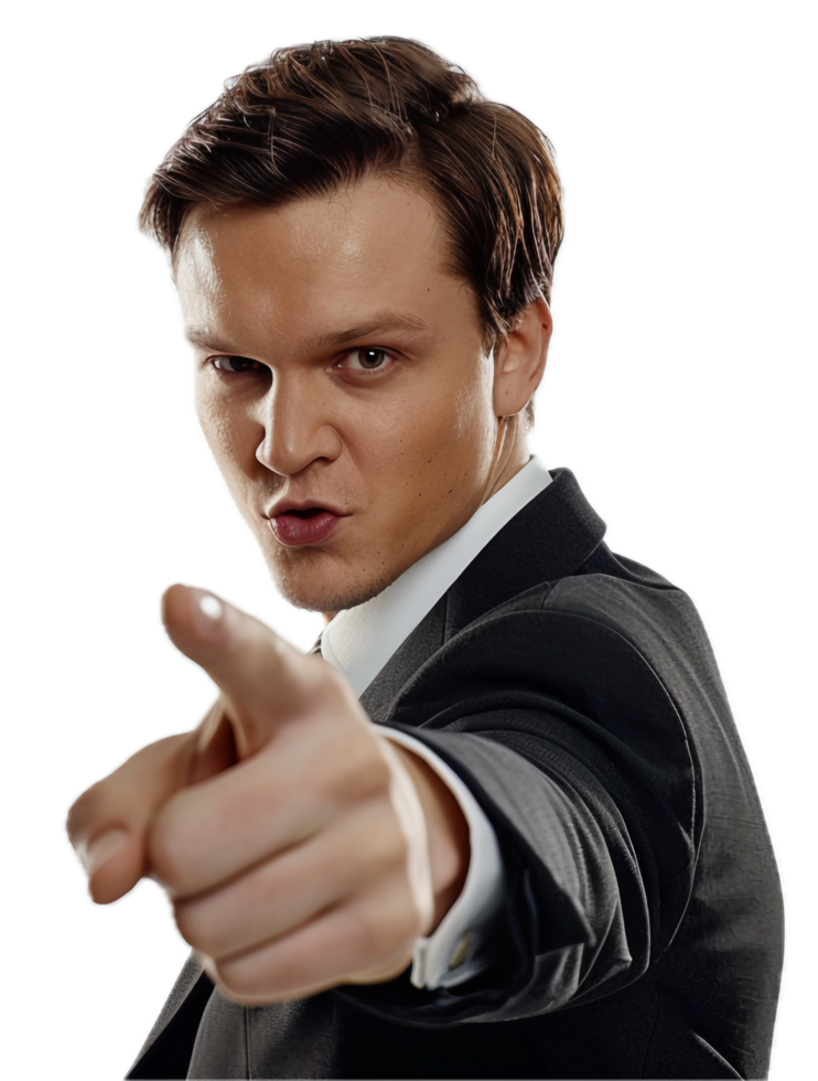 AI generated Businessman Pointing Finger Forward png