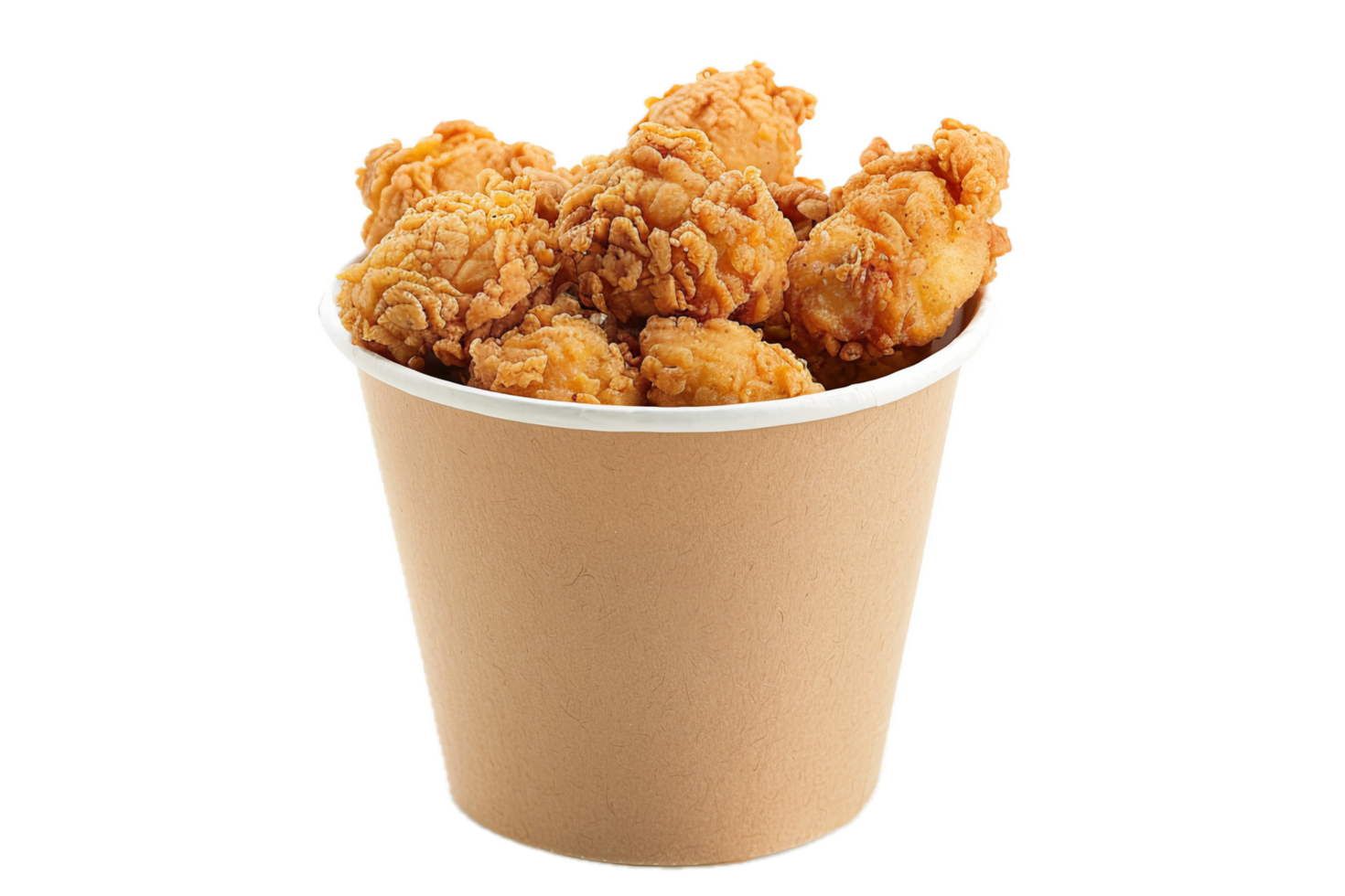 AI generated Crispy Fried Chicken in a Paper Bucket png