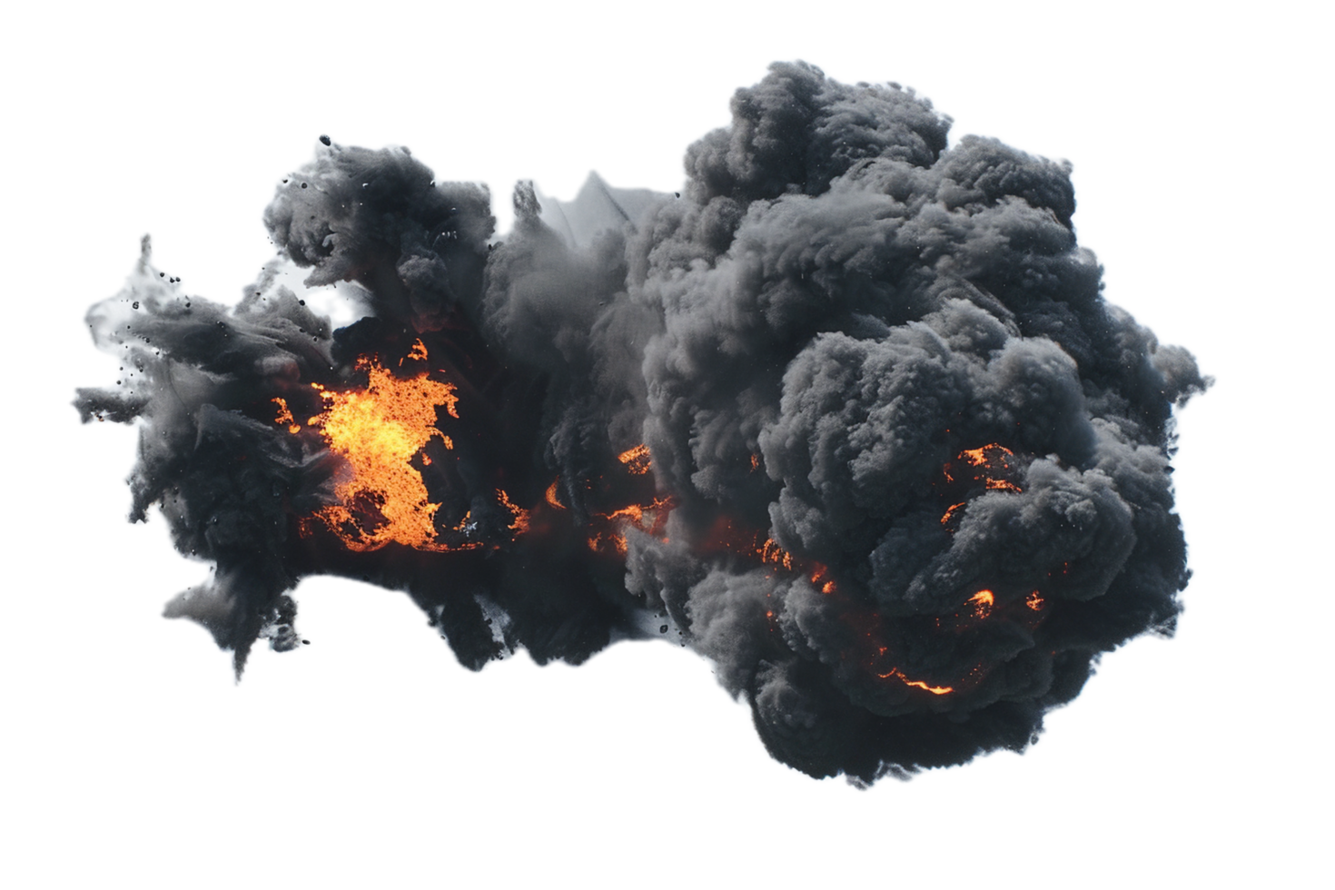 AI generated Intense Explosion Fireball with Smoke png