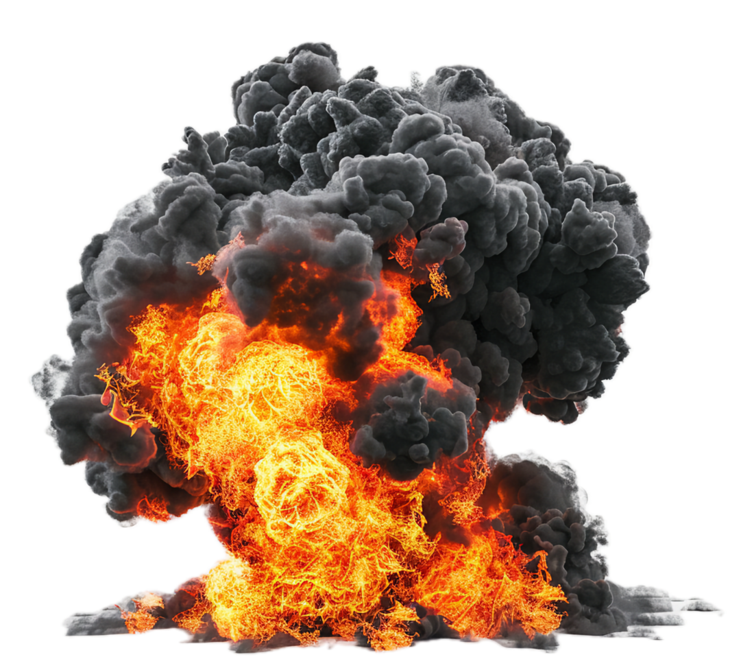 AI generated Intense Explosion Fireball with Smoke png