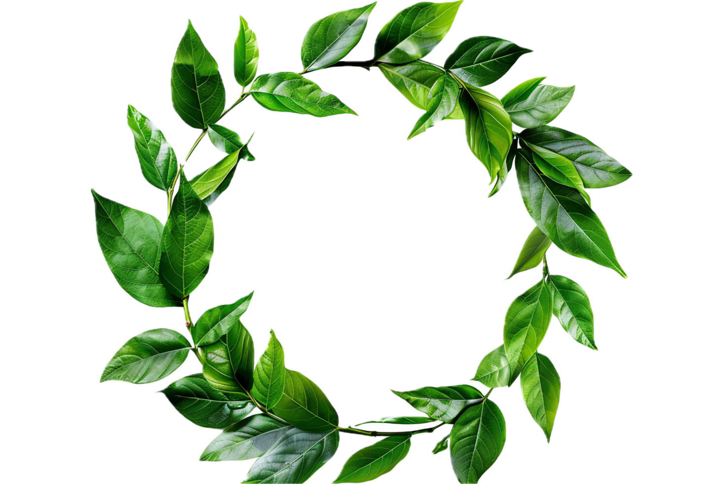 AI generated Green Leafy Wreath png