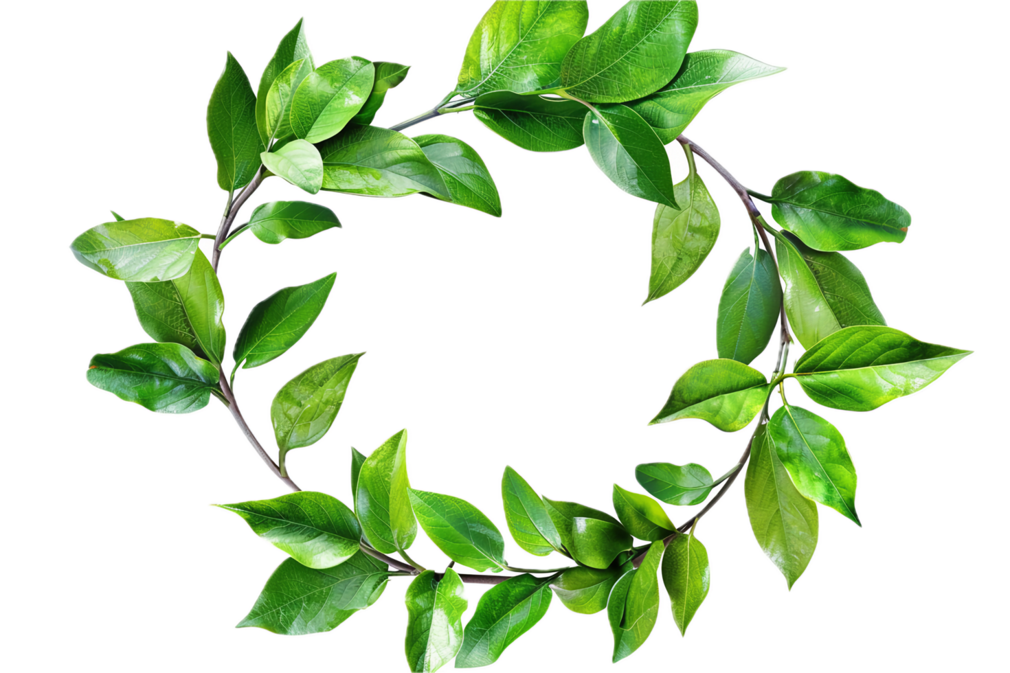 ai generado verde frondoso guirnalda png