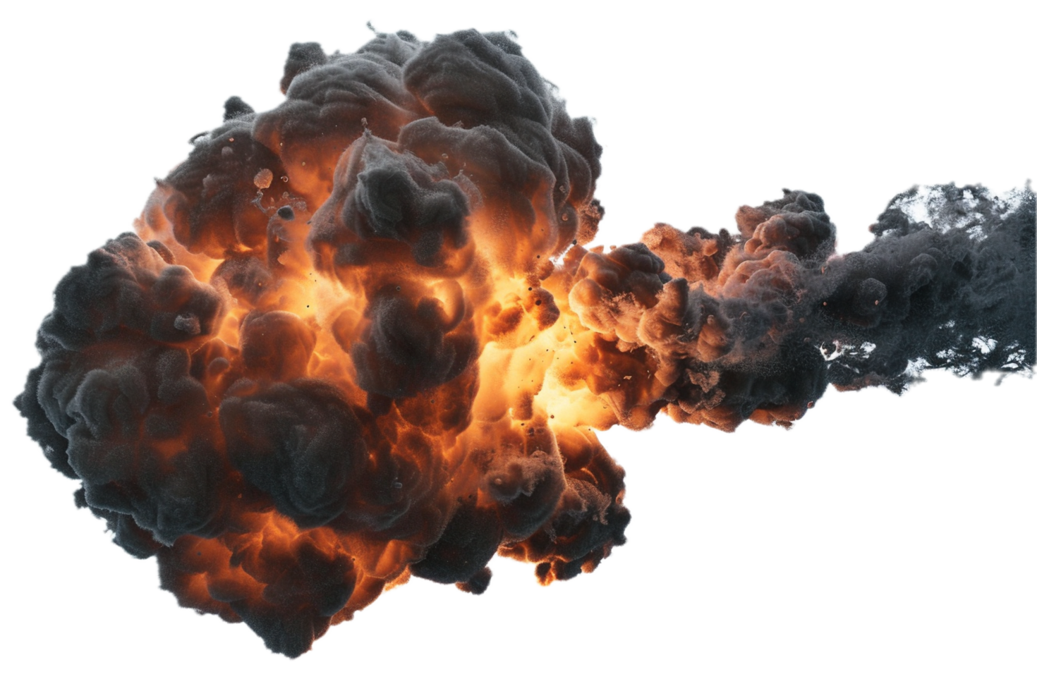 AI generated Intense Explosion Fireball with Smoke png