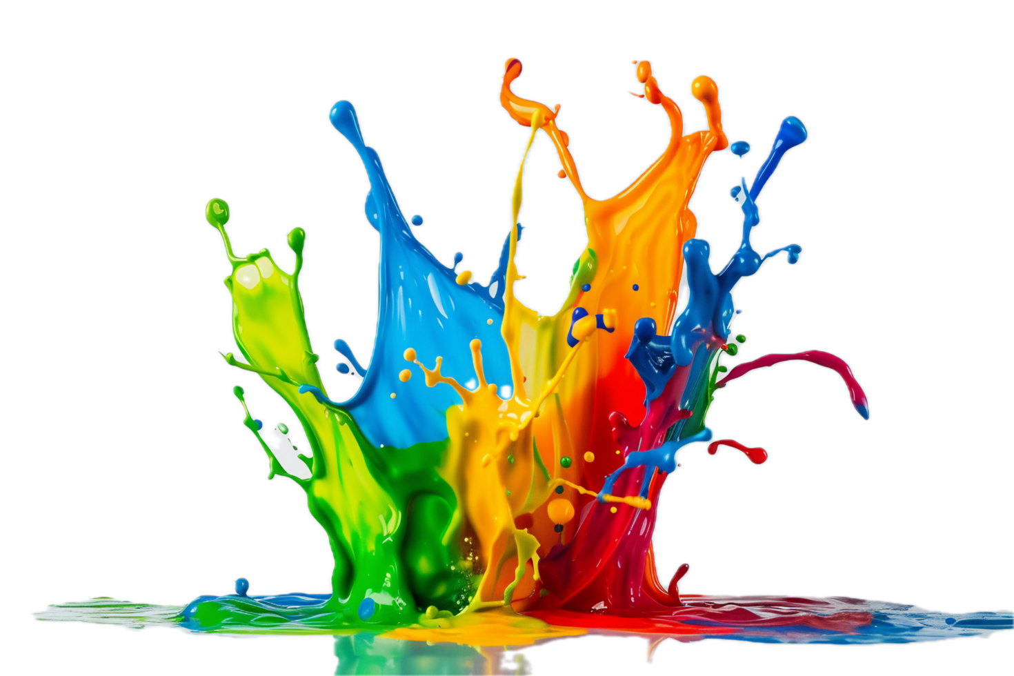 AI generated Colorful Paint Splashes png