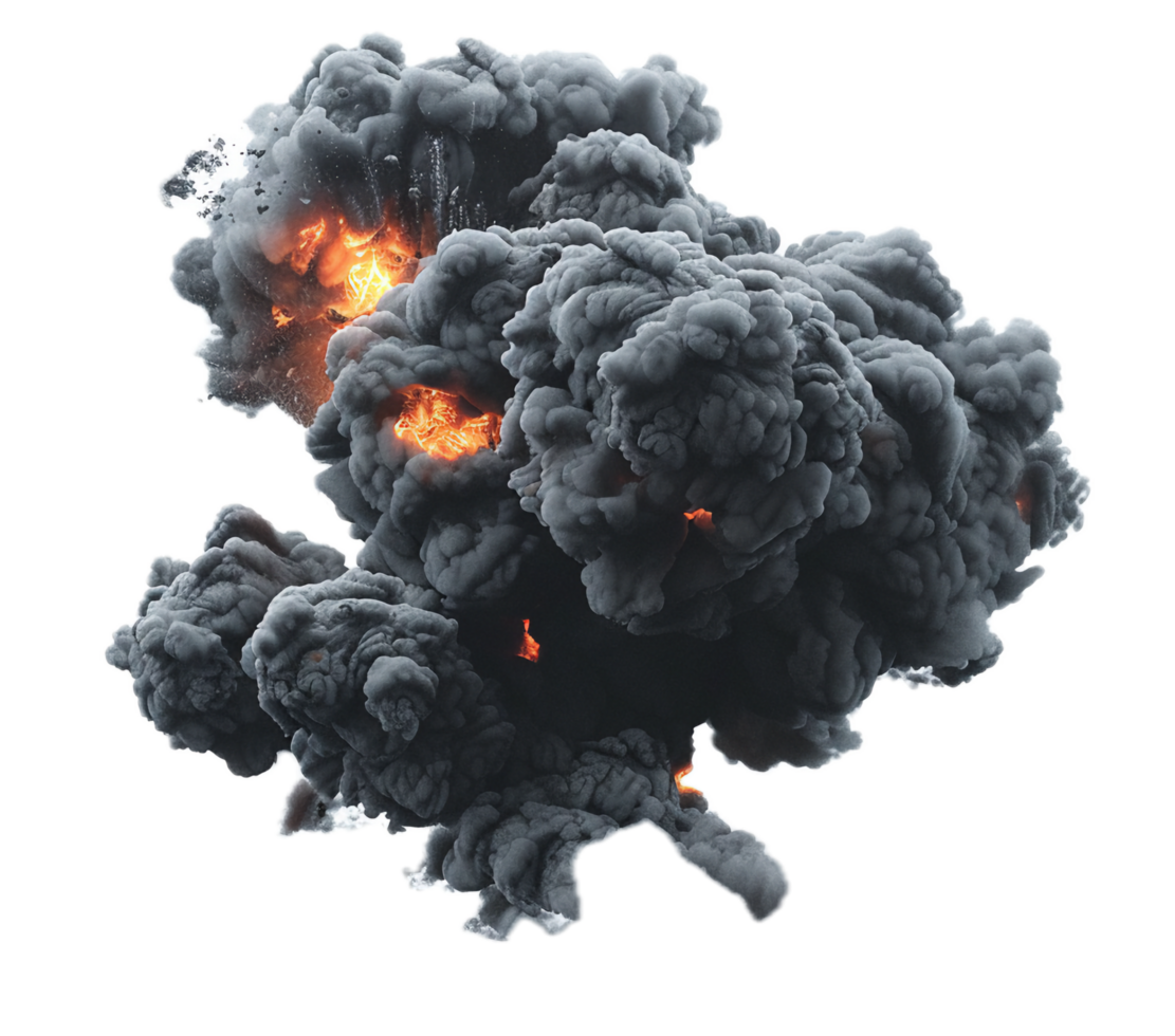 AI generated Intense Explosion Fireball with Smoke png